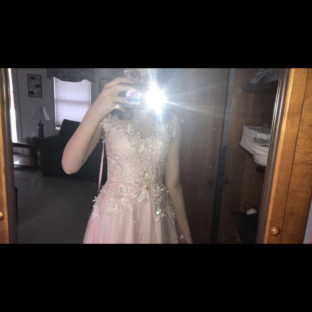 Beautiful pink princess prom dress!!